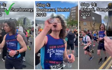 Maratonista em Londres provou 25 vinhos durante a corrida