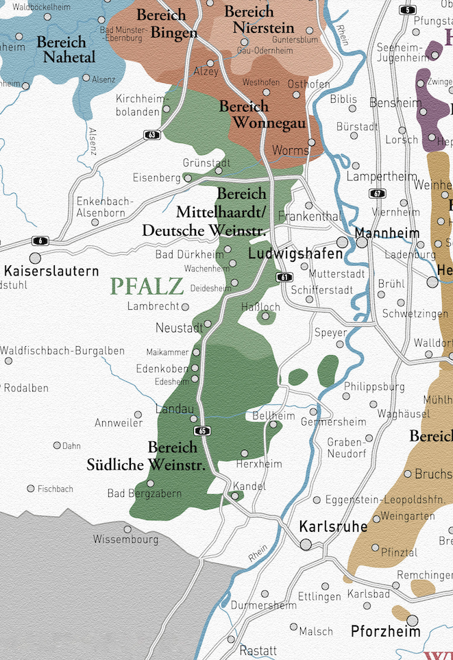 Mapa Pfalz