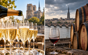 Brinde de Champagne e Bordeaux