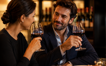 casal bebendo vinho
