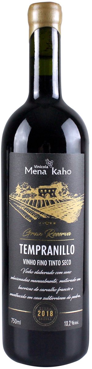 Rótulo Mena Kaho Gran Reserva Tempranillo