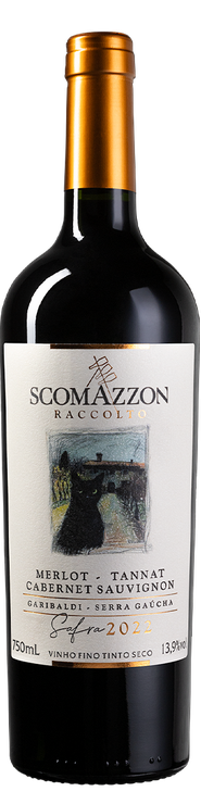 Rótulo Scomazzon Raccolto Merlot Tannat Cabernet Sauvignon