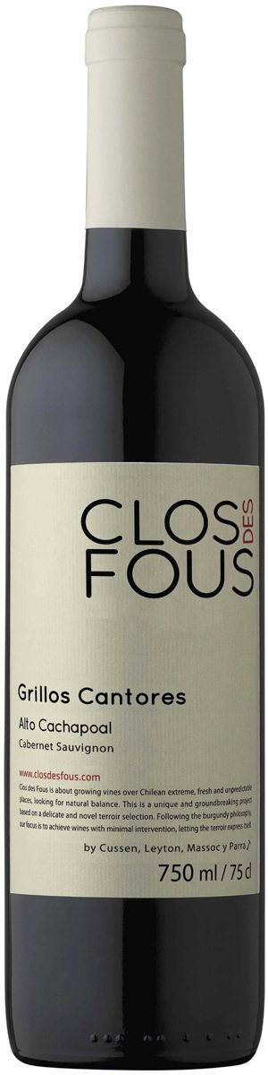 Rótulo Clos des Fous Grillos Cantores Cabernet Sauvignon