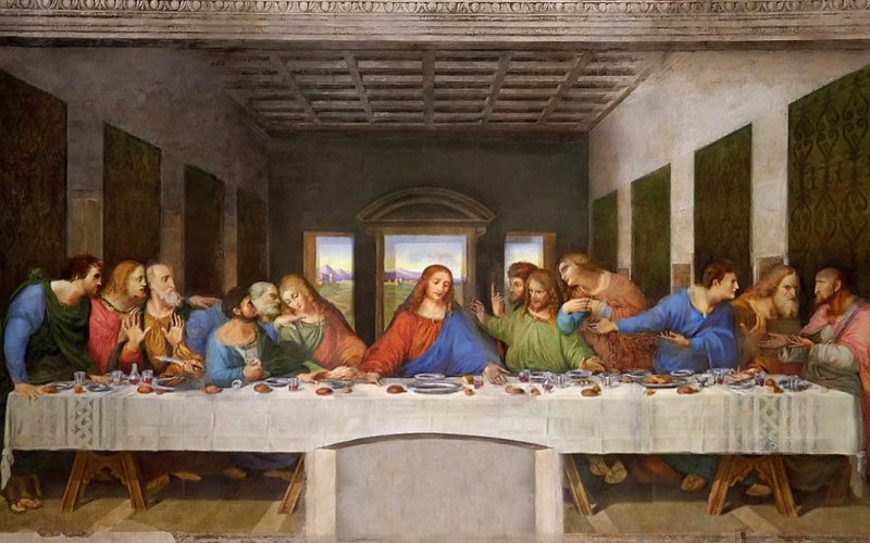 A Última Ceia, de Leonardo Da Vinci, retrata Jesus e os apóstolos