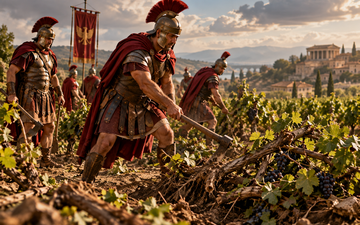 Soldados romanos devastando a vinha