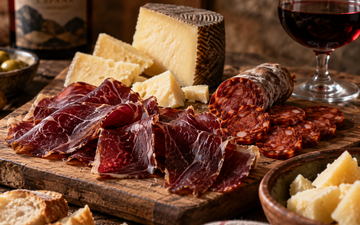 Tábua rústica de tapas espanholas
