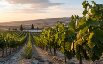 Vinhas ao pôr do sol