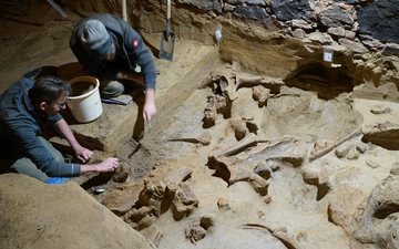 Bem próximos uns dos outros, ossos de mamutes estavam perto da superfície - (c) H. Parow-Souchon/OeAW-OeAI