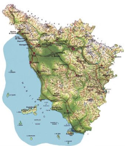 mapa toscana