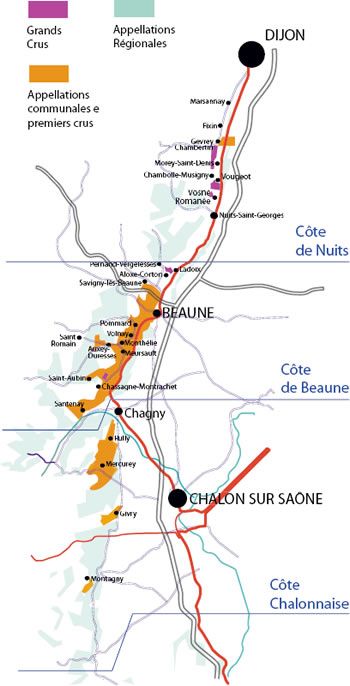 Mapa da Borgonha