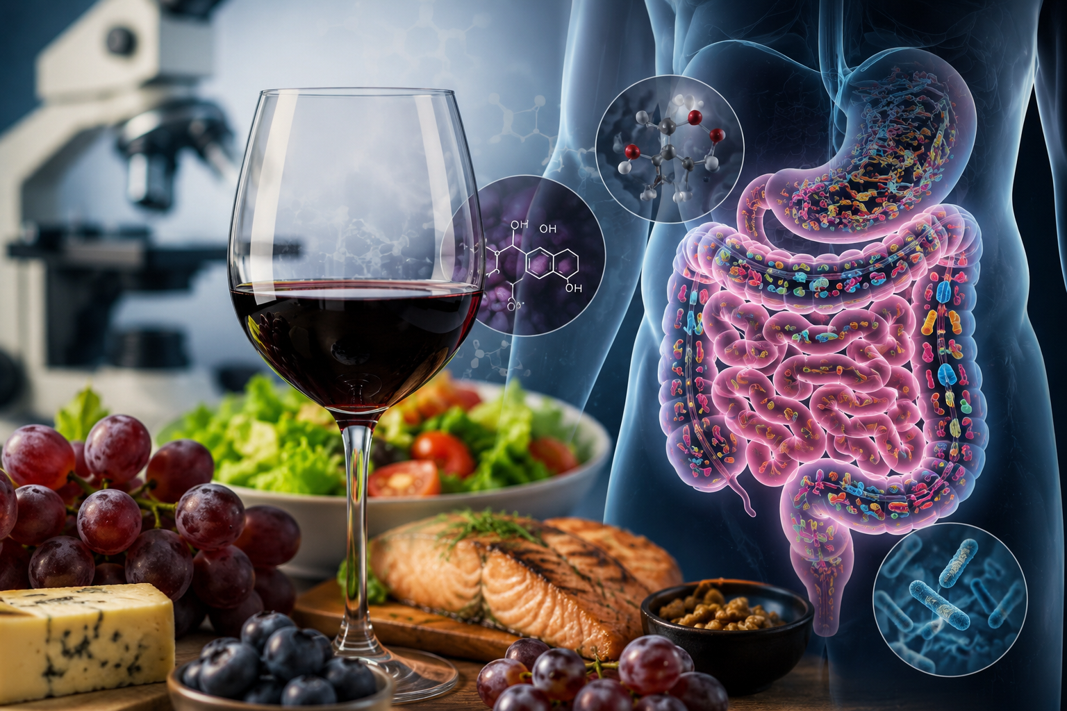 Estudo da UC Davis investiga relação entre vinho, alimentação e microbioma intestinal