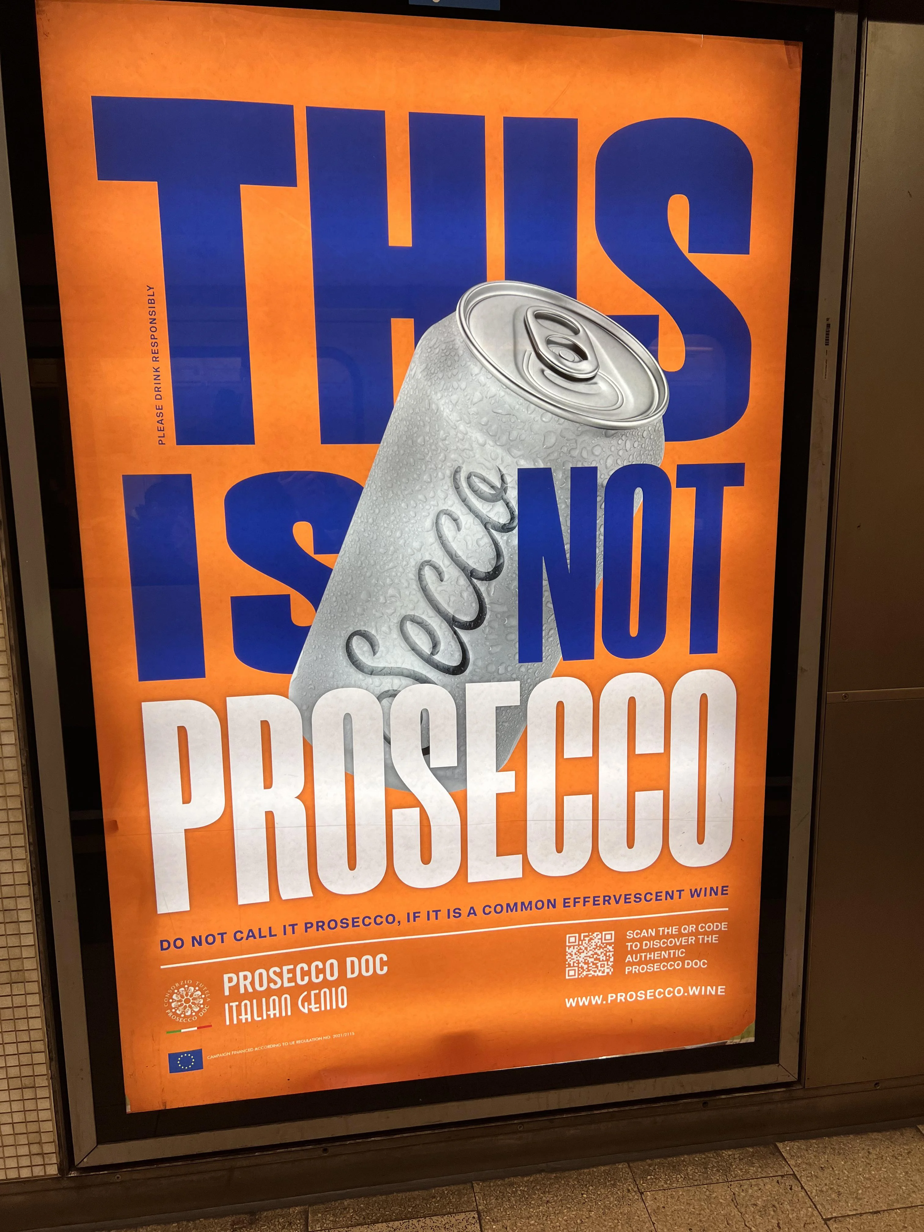 Cartaz Prosecco no metrô